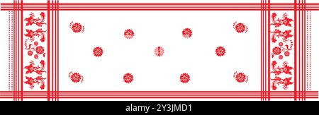 Gamosa traditionnelle assamaise de l'Assam avec de nouveaux motifs 3 Illustration de Vecteur