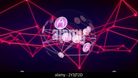 Image d'un réseau de connexions avec des icônes de personnes dans le monde entier Banque D'Images