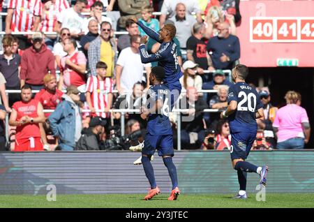 Southampton, Royaume-Uni. 14 septembre 2024. Marcus Rashford de Manchester United célèbre après avoir marqué 2-0 lors du premier League match au St Mary's Stadium de Southampton. Le crédit photo devrait se lire : Paul Terry/Sportimage crédit : Sportimage Ltd/Alamy Live News Banque D'Images