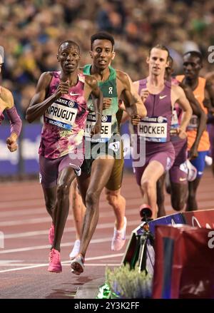 Boaz Kiprugut, du Kenya, participe à la course masculine du 1500 m à la finale de la Memorial Van Damme Diamond League au stade King Baudouin à Bruss Banque D'Images