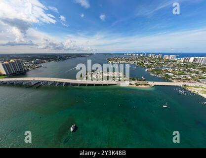 Une vue aérienne de Riviera Beach en Floride, USA Banque D'Images