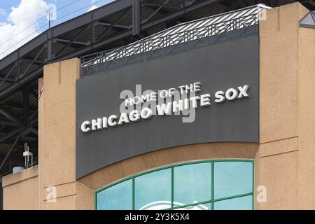 Extérieur du champ Guaranteed Rate des Chicago White Sox de la MLB. Banque D'Images