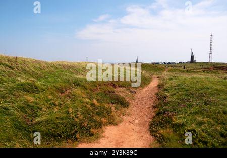 Sentier dans l'Oberland de l'île d'Helgoland dans le Schleswig-Holstein, Allemagne, Europe Banque D'Images