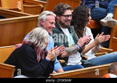 Stockholm, Suède. 14 septembre 2024. STOCKHOLM, SUÈDE 20240914Patricia et Björn Borg sur place samedi lorsque leur fils Leo Borg joue lors des qualifications de la Coupe Davis entre la Suède et l'Inde au Royal Tennis Hall, Stockholm, Suède, 14 septembre 2024. Photo : Claudio Bresciani/TT/Code 10090 crédit : TT News Agency/Alamy Live News Banque D'Images