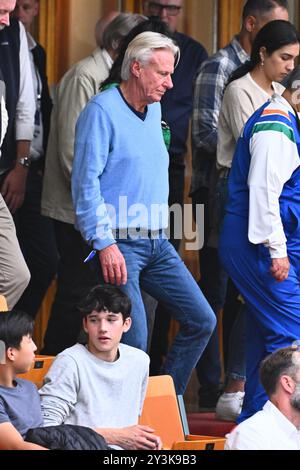 Stockholm, Suède. 14 septembre 2024. STOCKHOLM, SUÈDE 20240914Björn Borg sur place samedi lorsque son Leo Borg joue lors des qualifications de la Coupe Davis entre la Suède et l'Inde au Royal Tennis Hall, Stockholm, Suède 14 septembre 2024. Photo : Claudio Bresciani/TT/Code 10090 crédit : TT News Agency/Alamy Live News Banque D'Images