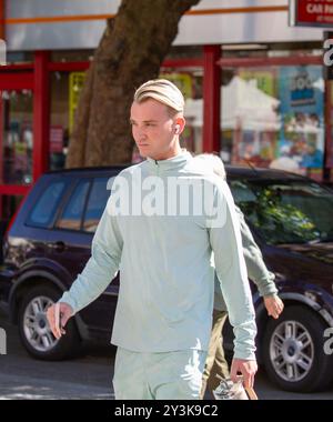 Brentwood UK Essex 14th Sep, 2024.Harry Derbidge la seule façon est Essex et TOWIE star est vu dans Brentwood Essex crédit : Richard Lincoln / Alamy Live News Banque D'Images