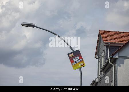 Élection d'État en Thuringe. Quelques jours après l'élection, les affiches électorales du parti Alternative pour l'Allemagne (AFD) sont toujours en place à Georgenthal. Le Banque D'Images