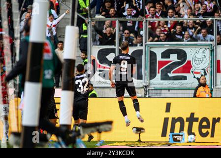 MOENCHENGLADBACH, ALLEMAGNE - 14 SEPTEMBRE 2024 : Ermedin Demirovic, le match de football de la Bundesliga Borussia Moenchengladbach vs VfB Stuttgart au Borussia Park crédit : Vitalii Kliuiev/Alamy Live News Banque D'Images