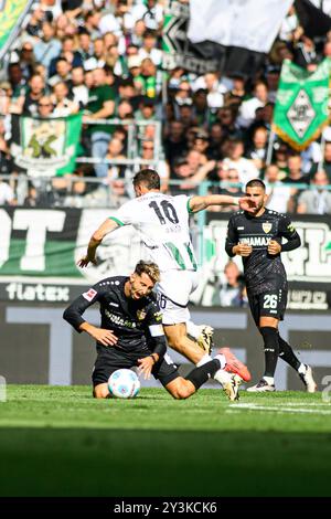 MOENCHENGLADBACH, ALLEMAGNE - 14 SEPTEMBRE 2024 : le match de football de la Bundesliga Borussia Moenchengladbach vs VfB Stuttgart au Borussia Park crédit : Vitalii Kliuiev/Alamy Live News Banque D'Images