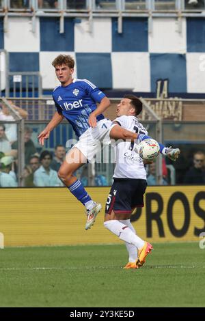 Como, Italie. 24 août 2024. Nico Paz de Como 1907 en action lors du match de football Serie A Enilive 2024/2025 entre Côme et Bologne au stade Giuseppe Sinigaglia de Côme, Italie du Nord - samedi 14 septembre 2024. Sport - Football. (Photo de Antonio Saia/LaPresse) crédit : LaPresse/Alamy Live News Banque D'Images