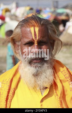 Brahman pendant le festival Diwahli à Varanasi, Inde, Asie Banque D'Images