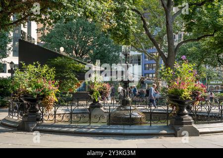 La fontaine, le Madison Square Park, NYC Banque D'Images