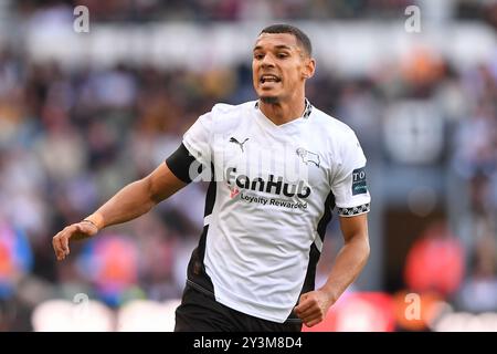 Kayden Jackson du comté de Derby lors du match de championnat Sky Bet entre le comté de Derby et Cardiff City au Pride Park, Derby le samedi 14 septembre 2024. (Photo : Jon Hobley | mi News) crédit : MI News & Sport /Alamy Live News Banque D'Images