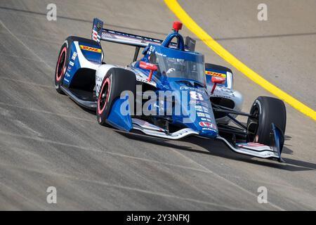 Lebanon, TN, États-Unis. 14 septembre 2024. LINUS LUNDQVIST (R) (8) (SWE) de Stockholm, Suède pratique pour le Grand Prix Big machine Music City présenté par Gainbridge à Nashville Superspeedway au Liban, TN. (Crédit image : © Walter G. Arce Sr./ASP via ZUMA Press Wire) USAGE ÉDITORIAL SEULEMENT! Non destiné à UN USAGE commercial ! Banque D'Images