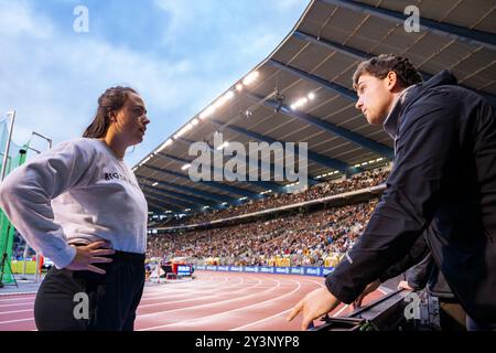 Bruxelles, France. 13 septembre 2024. BRUXELLES, FRANCE - 13 SEPTEMBRE : Jorinde van Klinken, pays-Bas en compétition lors de la finale de la Wanda Diamond League au stade Roi Baudouin le 13 septembre 2024 à Bruxelles, France. (Photo de Lars van Hoeven/Orange Pictures) crédit : Orange pics BV/Alamy Live News Banque D'Images