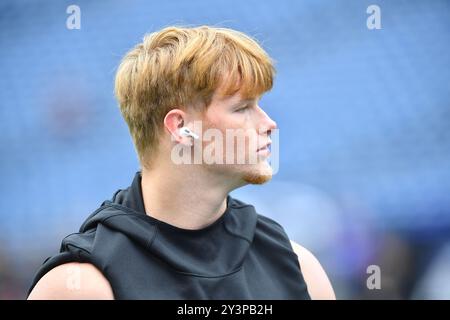 Seattle, WA, États-Unis. 14 septembre 2024. Les Cougars de l'État de Washington devancent Michael Hughes (90 avant le match de football de la NCAA entre les Huskies de Washington et les Cougars de l'État de Washington à Seattle, WA. Steve Faber/CSM/Alamy Live News Banque D'Images