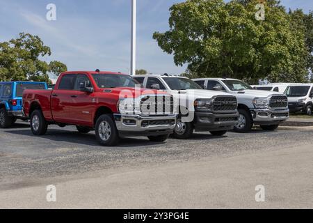 Indianapolis - 12 septembre 2024 : présentation du pick-up Ram 2500. RAM offre le 2500 à Big Horn, Laramie, Rebel, Longhorn, Limited, et Power Wagon Banque D'Images