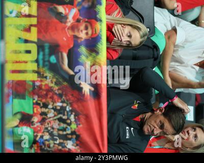 Bologne, Italie. 14 septembre 2024. Un match entre le belge Zizou Berg et le brésilien Thiago Monteiro, le deuxième match du groupe A Coupe Davis phase de groupes entre la Belgique et le Brésil, samedi 14 septembre 2024, à l'Unipol Arena, à Bologne, en Italie. BELGA PHOTO BENOIT DOPPAGNE crédit : Belga News Agency/Alamy Live News Banque D'Images