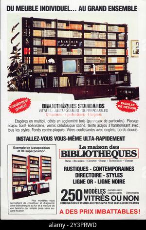 Carte publicitaire ancienne LA MAISON DES BIBLIOTHÈQUES Banque D'Images