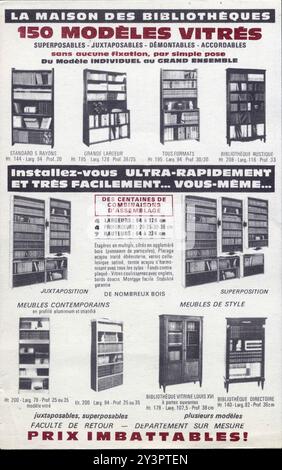 Une carte publicitaire ancienne LA MAISON DES BIBLIOTHÈQUES Banque D'Images