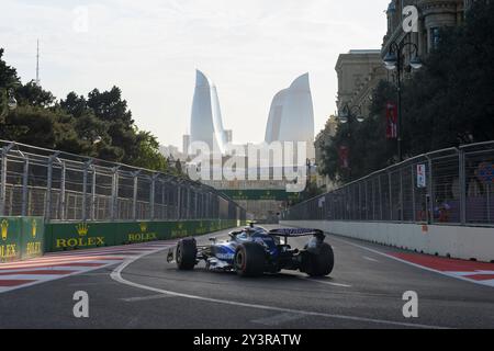 Bakou, Azerbaïdjan. 14 septembre 2024. Franco Colapinto de Williams Racing pendant les qualifications. Ahmad Al Shehab/Alamy Live News. Banque D'Images