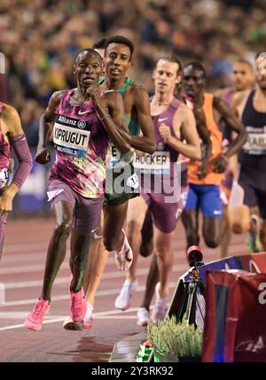 Boaz Kiprugut, du Kenya, participe à la course masculine du 1500 m à la finale de la Memorial Van Damme Diamond League au stade King Baudouin à Bruss Banque D'Images