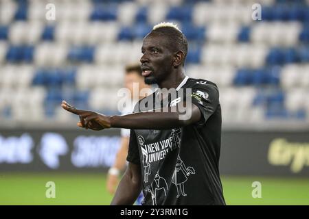 Mamadou Sakho du FC Torpedo Kutaisi lors du match de la ligue de football géorgienne 2024 entre le FC Dinamo Tbilissi et le FC Torpedo Kutaisi au Boris Paitchadze Dinamo Arena le 18 août 2024 à Tbilissi, Géorgie. Tbilissi Dinamo Arena nommé d'après Boris Paichadze, Akaki Tsereteli Avenue, Didube, Tbilissi, 0154, Géorgie Géorgie Copyright : xArturxStabulnieksx 653229 Banque D'Images