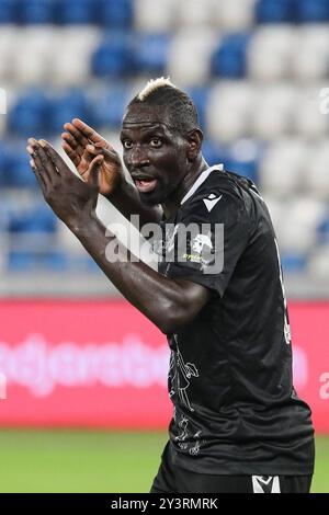 Mamadou Sakho du FC Torpedo Kutaisi lors du match de la ligue de football géorgienne 2024 entre le FC Dinamo Tbilissi et le FC Torpedo Kutaisi au Boris Paitchadze Dinamo Arena le 18 août 2024 à Tbilissi, Géorgie. Tbilissi Dinamo Arena nommé d'après Boris Paichadze, Akaki Tsereteli Avenue, Didube, Tbilissi, 0154, Géorgie Géorgie Copyright : xArturxStabulnieksx 653459 Banque D'Images