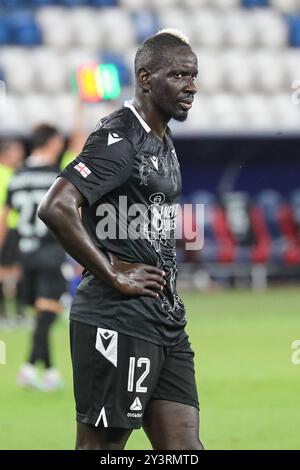 Mamadou Sakho du FC Torpedo Kutaisi lors du match de la ligue de football géorgienne 2024 entre le FC Dinamo Tbilissi et le FC Torpedo Kutaisi au Boris Paitchadze Dinamo Arena le 18 août 2024 à Tbilissi, Géorgie. Tbilissi Dinamo Arena nommé d'après Boris Paichadze, Akaki Tsereteli Avenue, Didube, Tbilissi, 0154, Géorgie Géorgie Copyright : xArturxStabulnieksx 653659 Banque D'Images