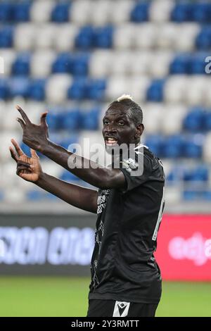 Mamadou Sakho du FC Torpedo Kutaisi lors du match de la ligue de football géorgienne 2024 entre le FC Dinamo Tbilissi et le FC Torpedo Kutaisi au Boris Paitchadze Dinamo Arena le 18 août 2024 à Tbilissi, Géorgie. Tbilissi Dinamo Arena nommé d'après Boris Paichadze, Akaki Tsereteli Avenue, Didube, Tbilissi, 0154, Géorgie Géorgie Copyright : xArturxStabulnieksx 653449 Banque D'Images