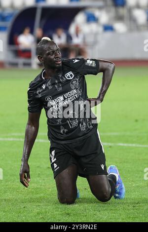 Mamadou Sakho du FC Torpedo Kutaisi lors du match de la ligue de football géorgienne 2024 entre le FC Dinamo Tbilissi et le FC Torpedo Kutaisi au Boris Paitchadze Dinamo Arena le 18 août 2024 à Tbilissi, Géorgie. Tbilissi Dinamo Arena nommé d'après Boris Paichadze, Akaki Tsereteli Avenue, Didube, Tbilissi, 0154, Géorgie Géorgie Copyright : xArturxStabulnieksx 653819 Banque D'Images