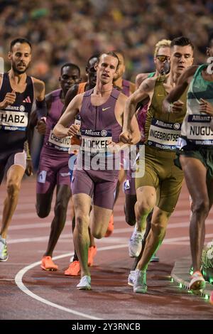 Cole Hocker, des États-Unis, participe à la course masculine du 1500 m à la finale de la Memorial Van Damme Diamond League au stade King Baudouin à Bruss Banque D'Images