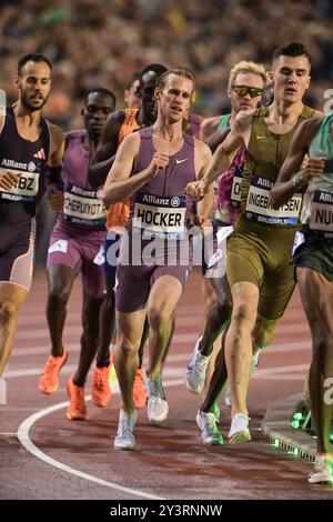 Cole Hocker, des États-Unis, participe à la course masculine du 1500 m à la finale de la Memorial Van Damme Diamond League au stade King Baudouin à Bruss Banque D'Images