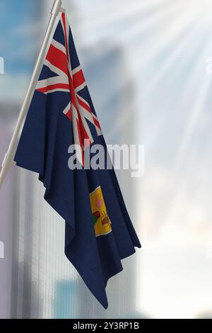 Drapeau national des îles Turques et Caïques. Rendu 3D. Banque D'Images