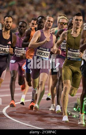 Cole Hocker, des États-Unis, participe à la course masculine du 1500 m à la finale de la Memorial Van Damme Diamond League au stade King Baudouin à Bruss Banque D'Images