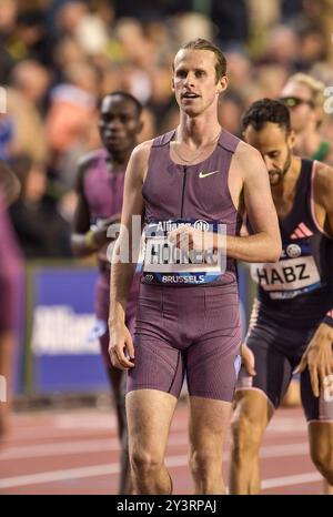 Cole Hocker, des États-Unis, participe à la course masculine du 1500 m à la finale de la Memorial Van Damme Diamond League au stade King Baudouin à Bruss Banque D'Images