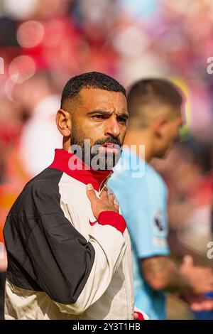 Mohamed Salah de Liverpool lors du match de premier League entre Liverpool et Nottingham Forest à Anfield, Liverpool le samedi 14 septembre 2024. (Photo : Steven Halliwell | mi News) crédit : MI News & Sport /Alamy Live News Banque D'Images