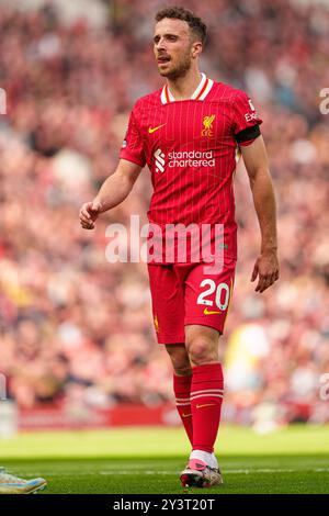 Diogo Jota de Liverpool en action lors du match de premier League entre Liverpool et Nottingham Forest à Anfield, Liverpool, samedi 14 septembre 2024. (Photo : Steven Halliwell | mi News) crédit : MI News & Sport /Alamy Live News Banque D'Images