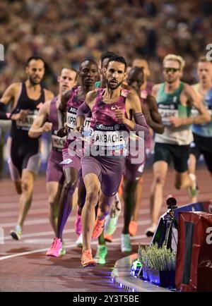 Mounir Akbache, de France, participe à la course masculine du 1500 m à la finale de la Ligue diamantaire Memorial Van Damme au stade Roi Baudouin à Bru Banque D'Images