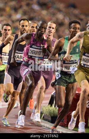 Reynold Cheruiyot, du Kenya, participe à la course masculine du 1500 m à la finale de la Memorial Van Damme Diamond League au stade King Baudouin en B. Banque D'Images