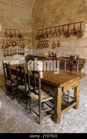 FRANCE, CHARENTE (16) LA ROCHEFOUCAULD, CHÂTEAU, CUISINE Banque D'Images