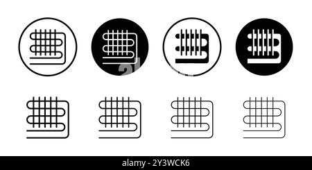 Contour de vecteur de signe de logo d'icône de serpentin de condenseur en couleur noire et blanche Illustration de Vecteur