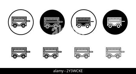 Contour de vecteur de signe de logo d'icône de panier alimentaire en couleur noire et blanche Illustration de Vecteur