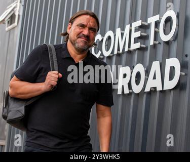 Elland Road, Leeds, Yorkshire, Royaume-Uni. 14 septembre 2024. EFL Championship Football, Leeds United contre Burnley ; le manager de Leeds United Daniel Farke arrive à Elland Road Credit : action plus Sports/Alamy Live News Banque D'Images