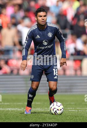 Southampton, Royaume-Uni. 14 septembre 2024. Le Casemiro de Manchester United lors du match de premier League au St Mary's Stadium de Southampton. Le crédit photo devrait se lire : Paul Terry/Sportimage crédit : Sportimage Ltd/Alamy Live News Banque D'Images