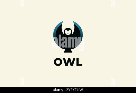 Logo abstrait Owl ailes en forme de cercle. Simple, minimaliste et moderne. Fichier modifiable Illustration de Vecteur