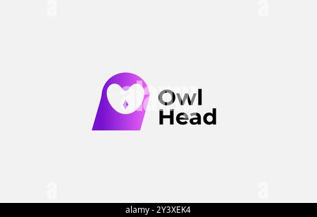 Logo Owl Head concept minimal avec coloré. Simple, minimaliste et moderne. Fichier modifiable Illustration de Vecteur