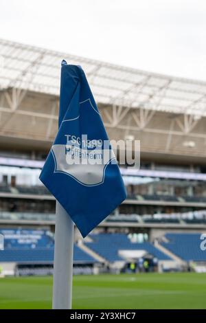 Symbolbild, Eckfahne, logo, Wappen TSG 1899 Hoffenheim. GER, TSG 1899 Hoffenheim v. Bayer 04 Leverkusen, Fussball, Herren, 1. Bundesliga, 3. Spieltag, saison 24/25, 14.09.2024, LES RÈGLEMENTS DFL/DFB INTERDISENT TOUTE UTILISATION DE PHOTOGRAPHIES COMME SÉQUENCES D'IMAGES ET/OU QUASI-VIDÉO, Foto : Eibner-Pressefoto/Wolfgang Frank Banque D'Images