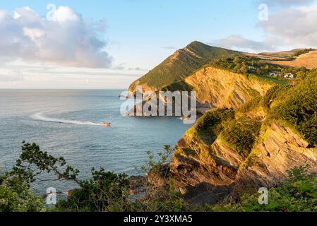 Combe Martin Bay et Hangman Hills, North Devon, Royaume-Uni Banque D'Images