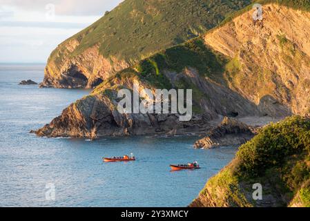 Combe Martin Bay et Hangman Hills, North Devon, Royaume-Uni Banque D'Images